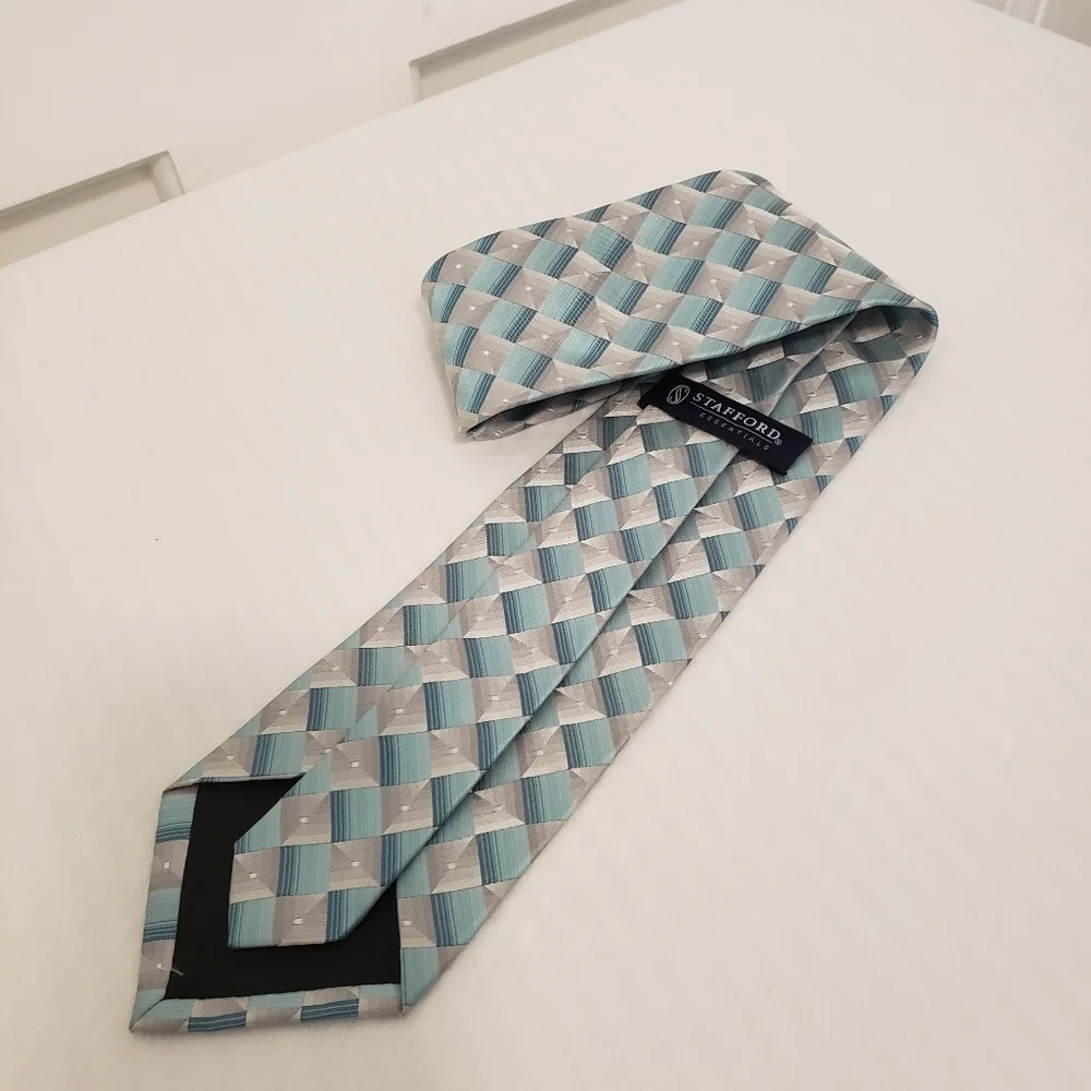 Stafford Essentials Men's 100% Silk Tie, Business, Preppy, Casual
